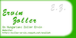 ervin zoller business card